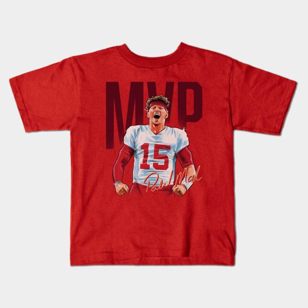 Patrick Mahomes II Kansas City MVP Shine Kids T-Shirt by Chunta_Design